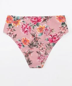 CUPSHE Rosy Outlook Sash High Waist Bikini Bottom Bikinis