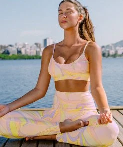 CUPSHE Accs & Clothing Orange Blossom Abstract Print Activewear Set