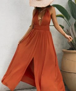 CUPSHE Beach Dresses Braelyn Halter Neck Backless Slip Cover-up Dress