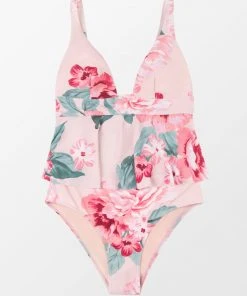 CUPSHE Wild Ronarce Peplum Cropped Tankini And Classic Hipster Bikini Set Bikinis