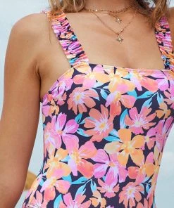CUPSHE Saint Tropez Square Neck Ruffles One Piece One Pieces