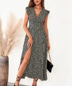 CUPSHE Palizzi Lace Up V-Neck Wrap Dress
