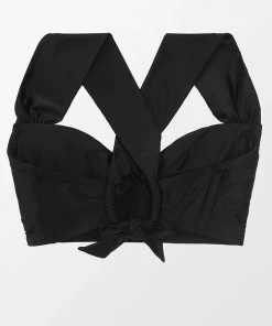 CUPSHE Charmed Romance Twist Front Black Plus Size Midkini Swimwear UP TO 70% OFF