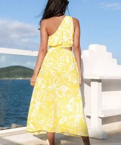 CUPSHE Ashly Floral One Shoulder Cut-out Dress Dresses