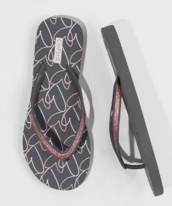 CUPSHE Amaretto Heart Pattern Flip Flops Accs & Clothing