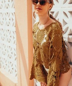 CUPSHE Helga V-neck Long Sleeve Top Cover Ups