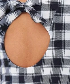 CUPSHE One Pieces Retro Gingham Bowknot Cutout One Piece Swimsuit