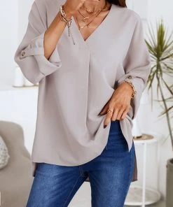 CUPSHE Amalfi V-neck Ruching Long Sleeve Top Beach Shirts & Tops