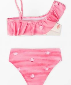 CUPSHE Swimwear UP TO 70% OFF Girls’ Cute Shell Ruffled One Shoulder And Hipster Set