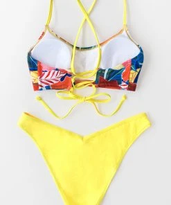 CUPSHE Bright Floral Print Bikini