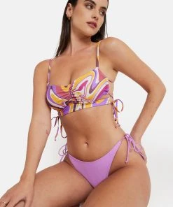 CUPSHE Amethyst Waves Midkini & Extra Cheeky Hipster Set Bikinis