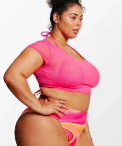 CUPSHE Mesh Top String Triangle & Swirlfriend Cheeky Plus Size Bikini Set