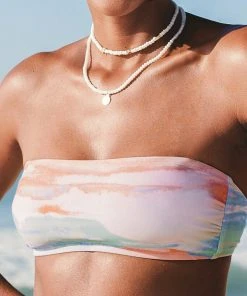 CUPSHE Bikinis Clouds Bandeau And Cheeky High Waist Bikini Set