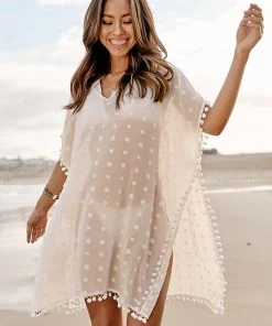 CUPSHE Genevieve Flared Sleeve Lace Trims Cover-up Dress