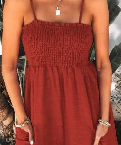 CUPSHE Zola Sleeveless Square Neck Smocking Jumpsuit