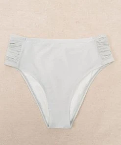 CUPSHE Madisen Ruched White Plus Size Bikini Bottom