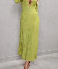 CUPSHE Green Dresses Nadine Plunge O-ring Maxi Cover Up