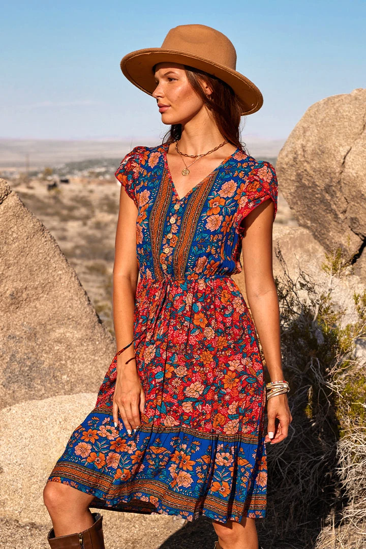 CUPSHE Jaycee V-neck Bubble Sleeve A-shape Dress