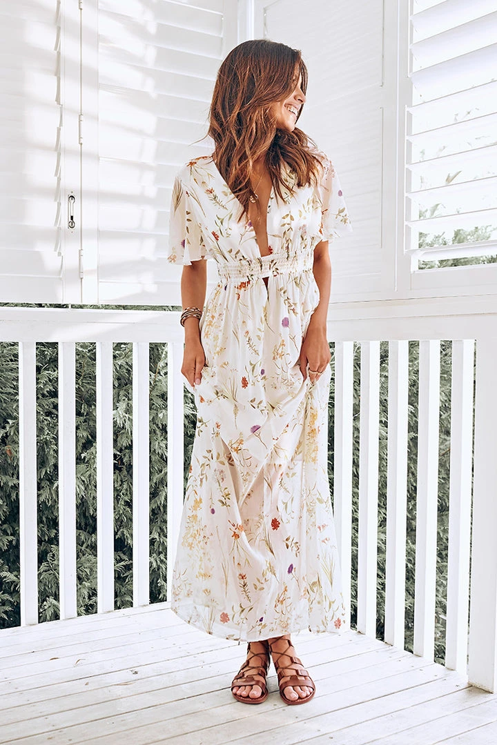 CUPSHE Dresses Wildflower V-Neck Ditsy Cut Out Dress