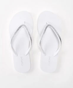 CUPSHE Accs & Clothing Blanco Minimalist Flip Flops