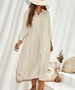 CUPSHE Casual Dresses Constance Shirt Collar Cover-up Dress