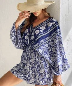 CUPSHE Demetria Loose Plunge 3/4 Sleeve Jumpsuit