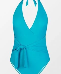 CUPSHE One Pieces Spring Macaron Solid Front Sash Plunge One Piece Swimsuit