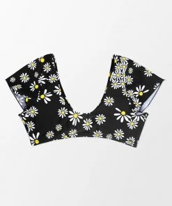 CUPSHE Swimwear BOGO 40% OFF Lucia Ditsy Bunny Tie Short Sleeve Plus Size Bikini Top