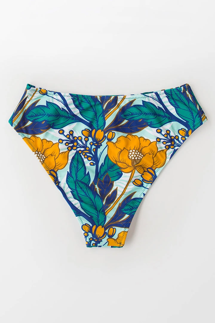 CUPSHE Floral And Leafy Print Bikini Bottom