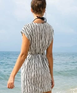 CUPSHE Dresses Eva Wave Striped V-neck Sleeveless Dress