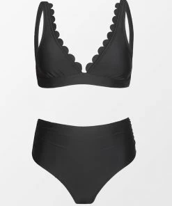 CUPSHE Encounter Under The Waves Banded Scalloped Bikini Set Bikinis