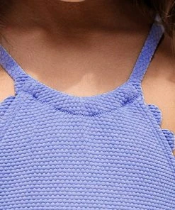 CUPSHE Amalfi Pique Girls’ Scalloped High Neck One Piece Swimsuit One Pieces