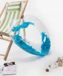 CUPSHE Seafoam Heart Shape Swimming Ring With Feathers