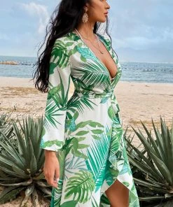 CUPSHE Alba V-neck Ruffle Open Front Cover Up Summer Dresses 2022