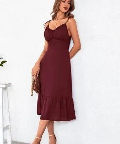 CUPSHE Lola Thin Straps Smocking Slip Dress