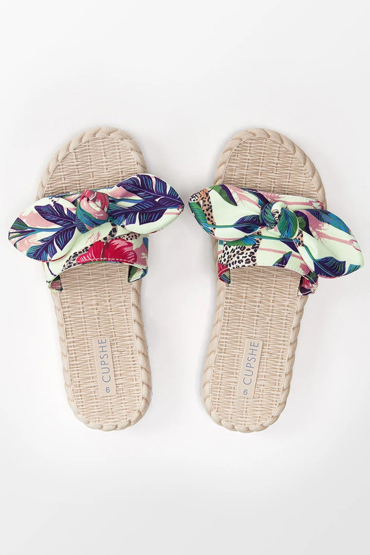 CUPSHE Accs & Clothing Spring Fling Tropical Bow Knot Slide Sandals