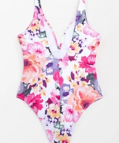 CUPSHE One Pieces Isabela Plunge Neck Belted One Piece Swimsuit