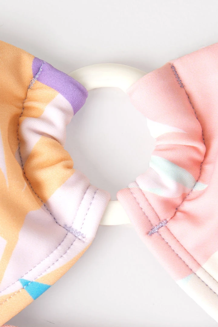 CUPSHE Multi Spring Double Ring Front Bandeau One Piece Swimsuit