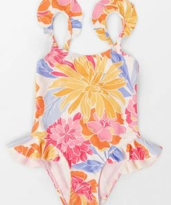 CUPSHE One Pieces Joyful Garden Girls’ Ruffled Strap One Piece Swimsuit