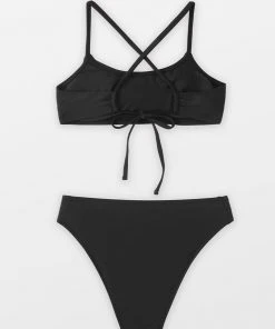CUPSHE Swimwear UP TO 70% OFF Sunbeam Cross Back Bralette And V Hipster Bikini Set
