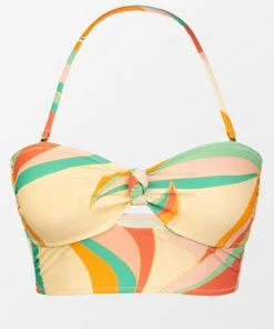 CUPSHE Dancing Ribbon Removable Strap Bandeau Cropped Tankini Top Swimwear BOGO 40% OFF