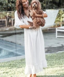 CUPSHE Brynlee Fitted Waisted Ruffle Cover-up Dress Cover Ups