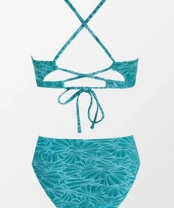 CUPSHE Flourishing Floral Scalloped Bralette And Cheeky High Waist Set