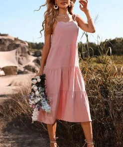 CUPSHE Mavis Thin Straps Pull Over Slip Dress