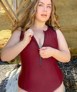 CUPSHE Wild Ronarce Front Zip Tummy Control Plus Size One Piece Swimwear BOGO 40% OFF