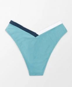 CUPSHE Gracie Contrast Color Mid Waisted Bikini Bottom Bikinis