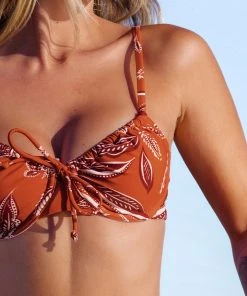CUPSHE Boho Impressions Underwire Tie Front Bralette Bikini Top Bikinis