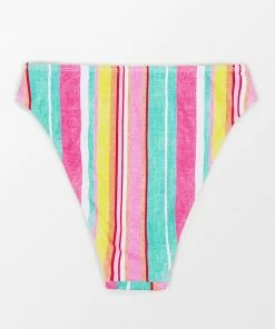 CUPSHE Soleil Stripe Cheeky High Leg High Waist Bikini Bottom Swimwear UP TO 70% OFF