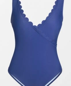 CUPSHE Santorini Solid Molded Wrap Tummy Control Plus Size One Piece Swimwear UP TO 70% OFF