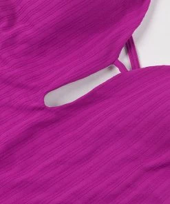 CUPSHE One Pieces Breezy Rib Double Strap Keyhole One Piece Swimsuit